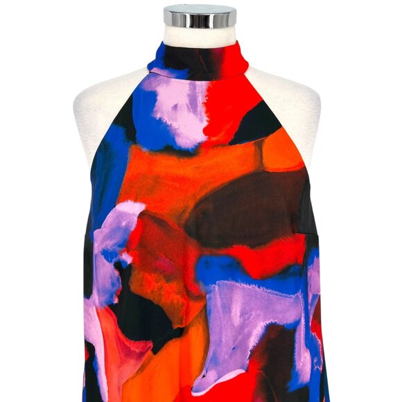 French Connection Abstract Halter Mini Shift Dress Multicolor Size XS - Picture 5 of 10